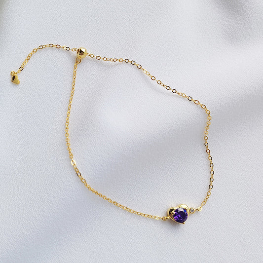 Purple Love Chain Bracelet